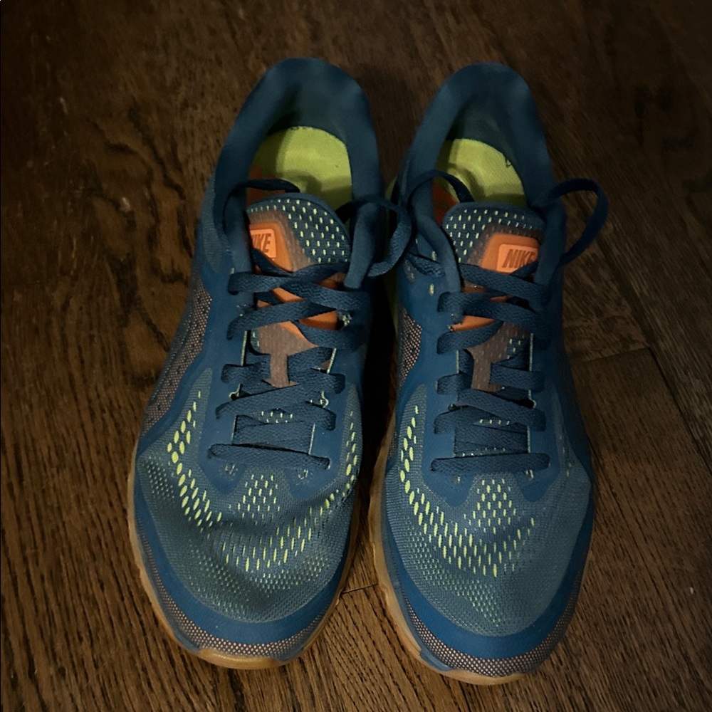 Nike Blue and Lime Green Running Shoes